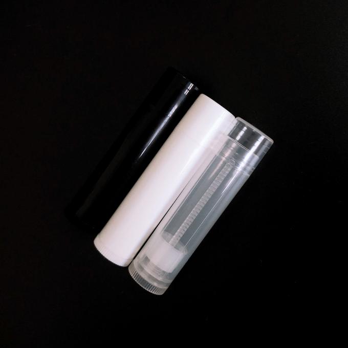 0.15oz 4.5g πλαστικό κραγιόν Chapstick εμπορευματοκιβώτιο χειλικού βάλσαμου σωλήνων άσπρο μαύρο σαφές κενό καλλυντικό ωοειδές